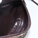 FENDI Zucca Canvas Shoulder Bag Black Brown Auth 157010-17