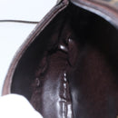 FENDI Zucca Canvas Shoulder Bag Black Brown Auth 157010-18