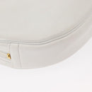 Christian Dior Chain Shoulder Bag Leather White Gold Auth 157011-9