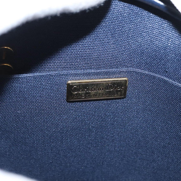 Christian Dior Chain Shoulder Bag Leather White Gold Auth 157011