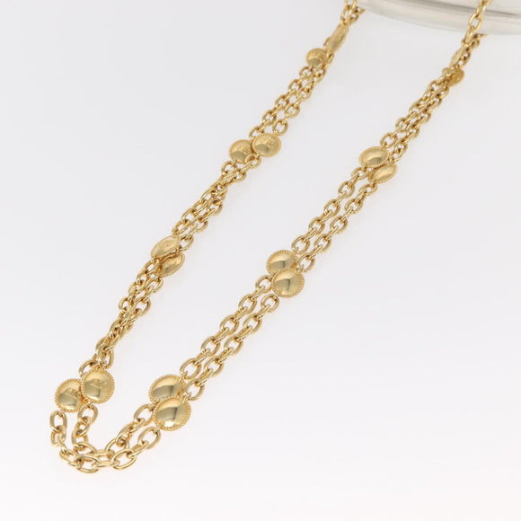 Christian Dior Chain Shoulder Bag Leather White Gold Auth 157011