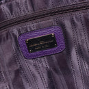 Salvatore Ferragamo Gancini Tote Bag Leather Purple Gold Auth 157012-15