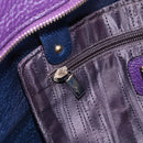 Salvatore Ferragamo Gancini Tote Bag Leather Purple Gold Auth 157012-16