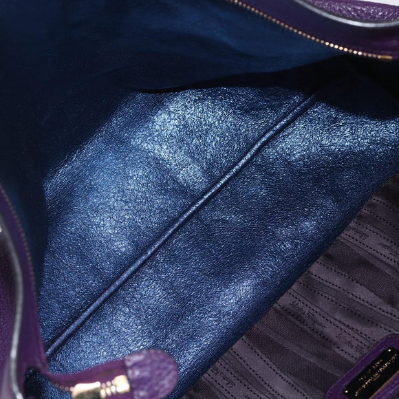 Salvatore Ferragamo Gancini Tote Bag Leather Purple Gold Auth 157012