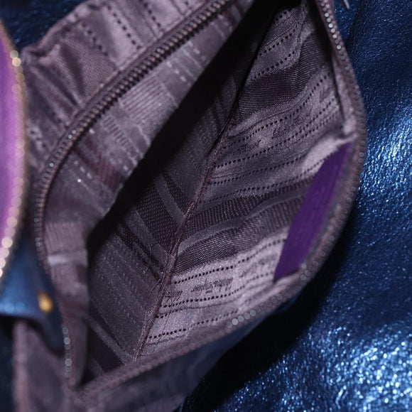 Salvatore Ferragamo Gancini Tote Bag Leather Purple Gold Auth 157012