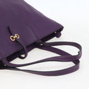 Salvatore Ferragamo Gancini Tote Bag Leather Purple Gold Auth 157012-7
