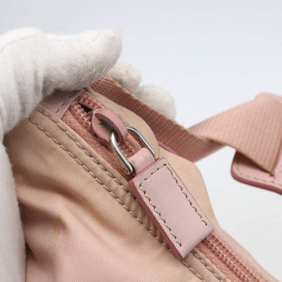 PRADA Shoulder Bag Nylon Pink Silver Auth 157013