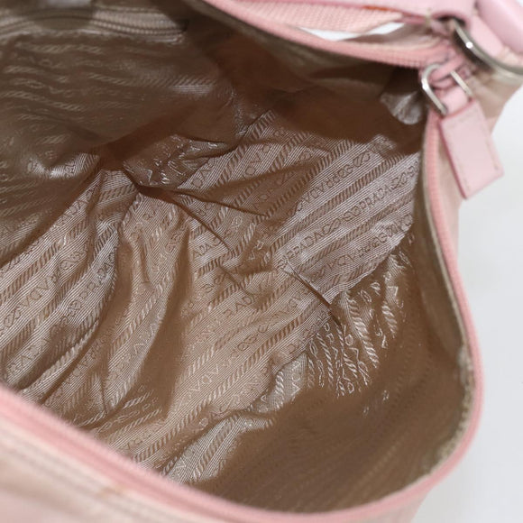 PRADA Shoulder Bag Nylon Pink Silver Auth 157013