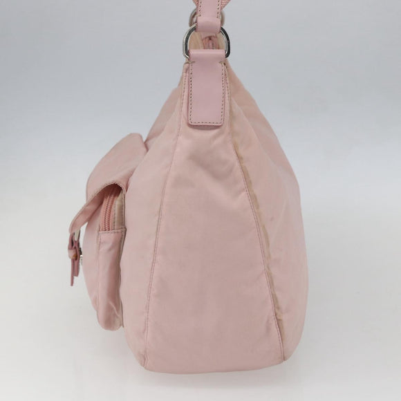 PRADA Shoulder Bag Nylon Pink Silver Auth 157013