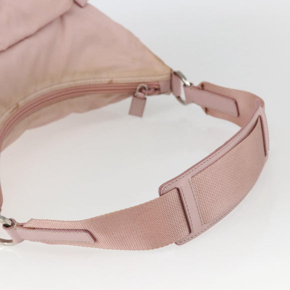 PRADA Shoulder Bag Nylon Pink Silver Auth 157013