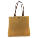 PRADA Tote Bag Nylon Yellow Silver Auth 157014-13