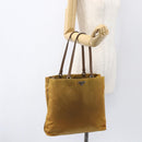PRADA Tote Bag Nylon Yellow Silver Auth 157014-23