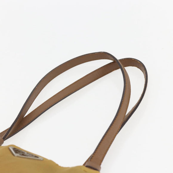 PRADA Tote Bag Nylon Yellow Silver Auth 157014