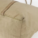 PRADA Tote Bag Nylon Beige Silver Auth 157015-9