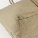 PRADA Tote Bag Nylon Beige Silver Auth 157015-14
