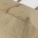 PRADA Tote Bag Nylon Beige Silver Auth 157015-15