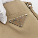 PRADA Tote Bag Nylon Beige Silver Auth 157015-17