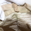 PRADA Tote Bag Nylon Beige Silver Auth 157015-11