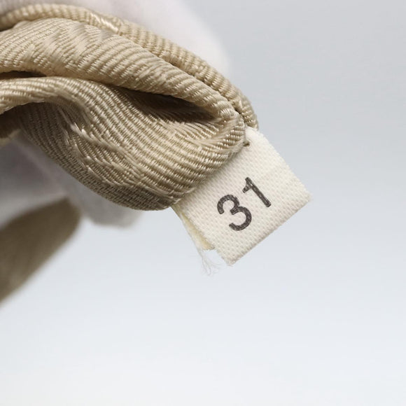 PRADA Tote Bag Nylon Beige Silver Auth 157015