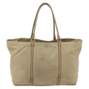 PRADA Tote Bag Nylon Beige Silver Auth 157015-2