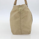 PRADA Tote Bag Nylon Beige Silver Auth 157015-3