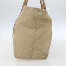 PRADA Tote Bag Nylon Beige Silver Auth 157015-4