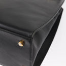 Salvatore Ferragamo Gancini Shoulder Bag Leather Black Gold Auth 157016-13
