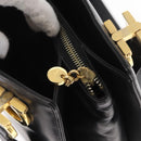 Salvatore Ferragamo Gancini Shoulder Bag Leather Black Gold Auth 157016-15