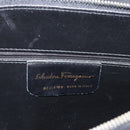 Salvatore Ferragamo Gancini Shoulder Bag Leather Black Gold Auth 157016-16