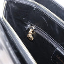 Salvatore Ferragamo Gancini Shoulder Bag Leather Black Gold Auth 157016-20