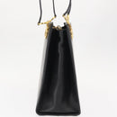 Salvatore Ferragamo Gancini Shoulder Bag Leather Black Gold Auth 157016-5