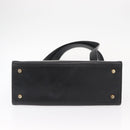 Salvatore Ferragamo Gancini Shoulder Bag Leather Black Gold Auth 157016-9