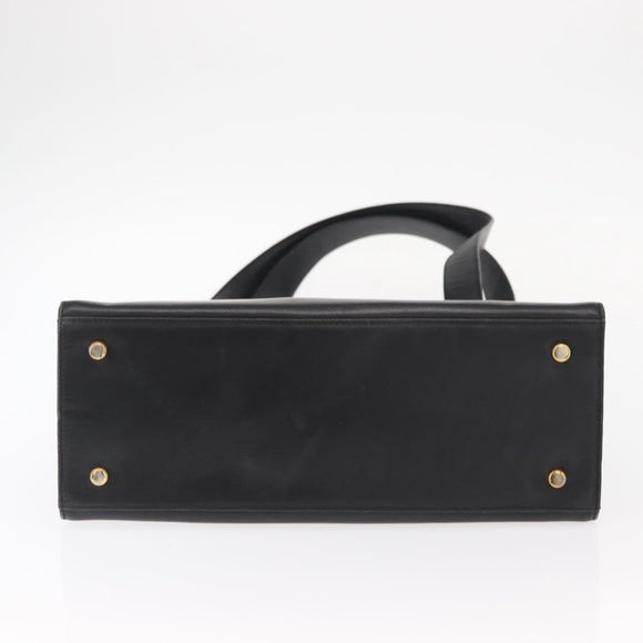 Salvatore Ferragamo Gancini Shoulder Bag Leather Black Gold Auth 157016