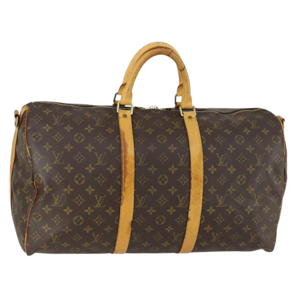 LOUIS VUITTON Monogram Keepall Bandouliere 50 Boston Tasche M41416 LV Auth 157024