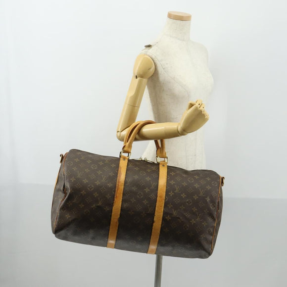 LOUIS VUITTON Monogram Keepall Bandouliere 50 Boston Tasche M41416 LV Auth 157024