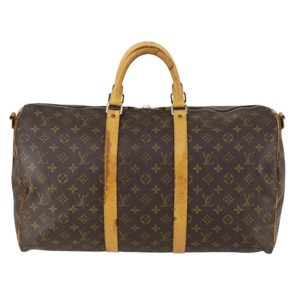 LOUIS VUITTON Monogram Keepall Bandouliere 50 Boston Tasche M41416 LV Auth 157024