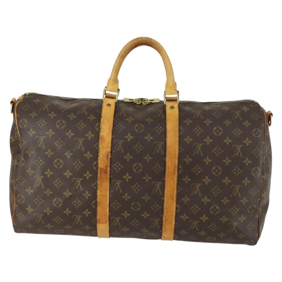LOUIS VUITTON Monogram Keepall Bandouliere 50 Boston Tasche M41416 LV Auth 157024