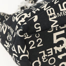 CHANEL Bysy line Tote Bag Canvas Black CC Auth 157029-11