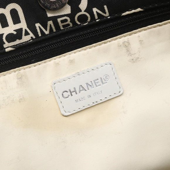 CHANEL Bysy line Tote Bag Canvas Black CC Auth 157029