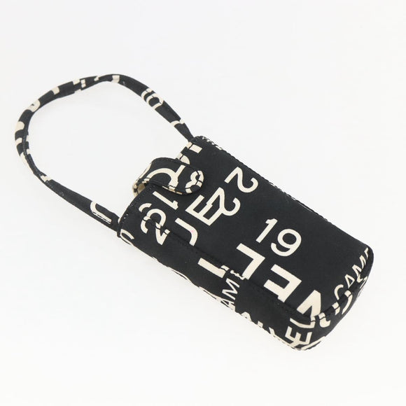 CHANEL Bysy line Tote Bag Canvas Black CC Auth 157029