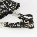 CHANEL Bysy line Tote Bag Canvas Black CC Auth 157029-7
