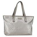 GUCCI GG Implementation Tote Bag PVC Silver 211137 Auth 157030-1