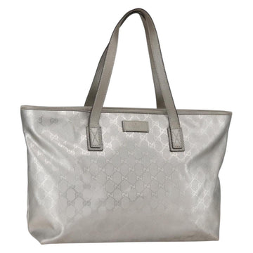 GUCCI GG Implementation Tote Bag PVC Silver 211137 Auth 157030
