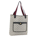 GUCCI GG Supreme Sherry Line Tote Bag PVC Navy Gold 904 02 003 Auth 157032-1