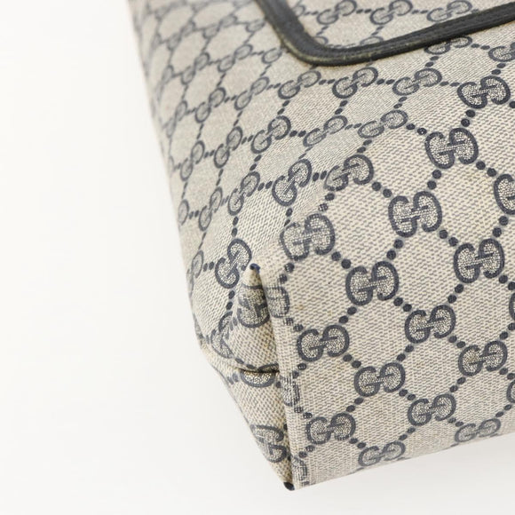 GUCCI GG Supreme Sherry Line Tote Bag PVC Navy Gold 904 02 003 Auth 157032