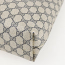 GUCCI GG Supreme Sherry Line Tote Bag PVC Navy Gold 904 02 003 Auth 157032-15