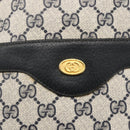 GUCCI GG Supreme Sherry Line Tote Bag PVC Navy Gold 904 02 003 Auth 157032-17