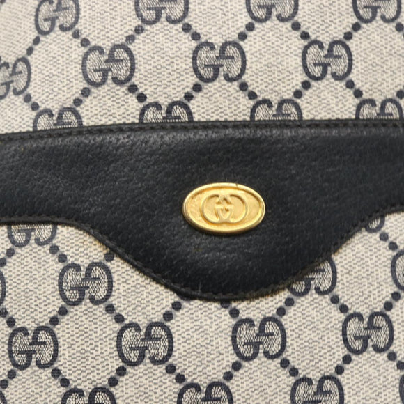 GUCCI GG Supreme Sherry Line Tote Bag PVC Navy Gold 904 02 003 Auth 157032