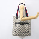 GUCCI GG Supreme Sherry Line Tote Bag PVC Navy Gold 904 02 003 Auth 157032-21