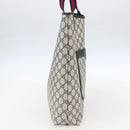 GUCCI GG Supreme Sherry Line Tote Bag PVC Navy Gold 904 02 003 Auth 157032-3